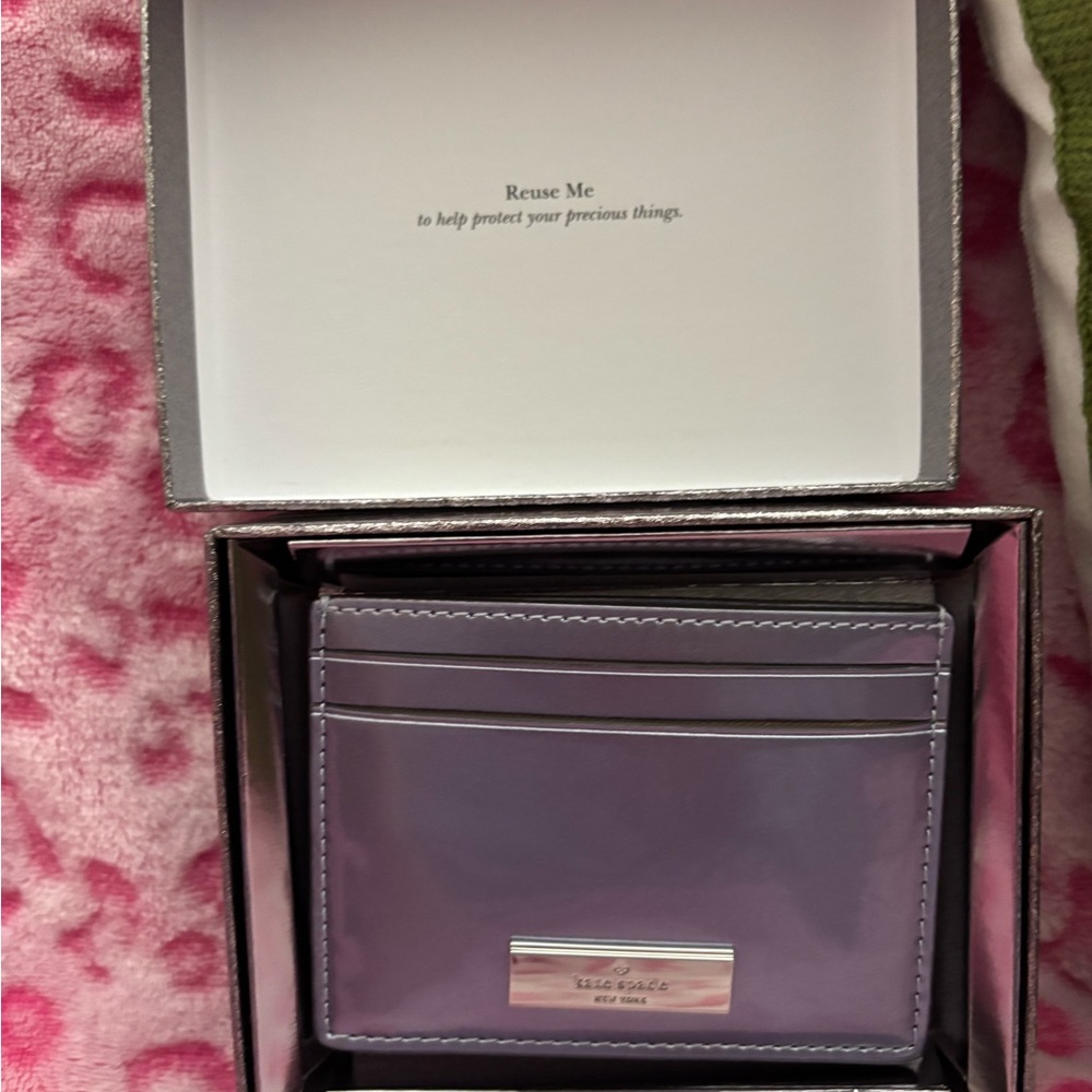 Kate Spade New York Kenzie Boxed Small Cardholder in a lilac iridescent